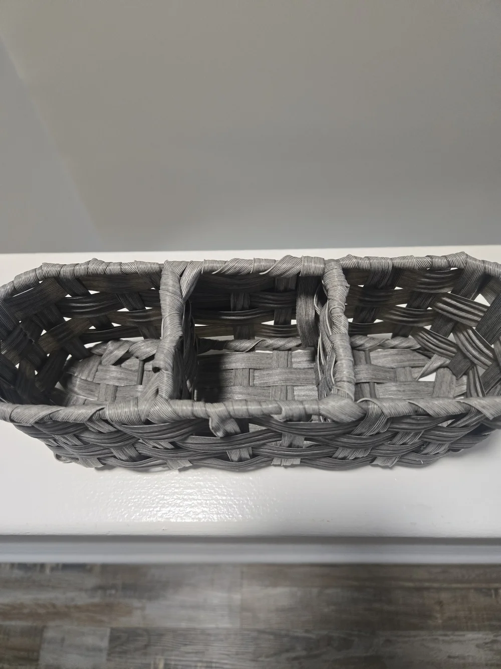 Rae Dunn Gray Woven Desk Organizer Baskets with Labels